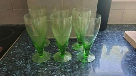 Photo of free 6 green glasses (Stevenage, Great Ashby, SG1) #1