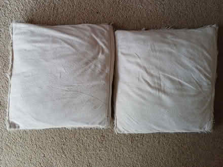 Photo of free Pair of Cream/Beige Faux Fur Cushions (Orgreave S13) #2