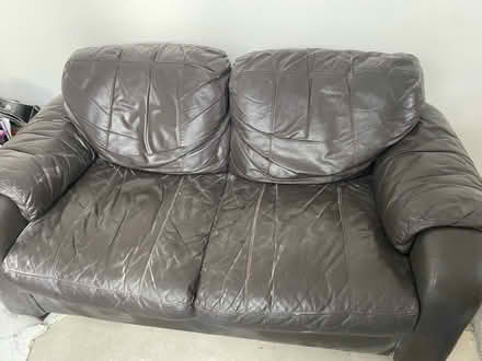 Photo of free Leather settee (Greenhill, sheffield) #1