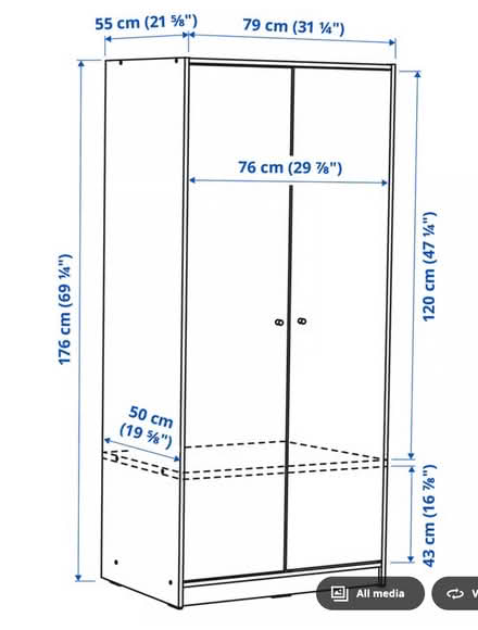 Photo of free 2 x White Wardrobes (IKEA KLEPPSTAD) (Walsden OL14) #3