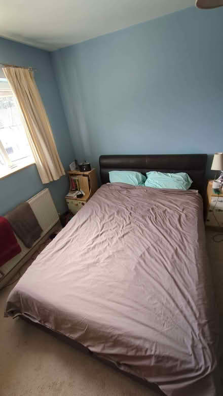 Photo of free King-size Ottoman bed frame, leather-style upholstery (Lambridge BA1) #1