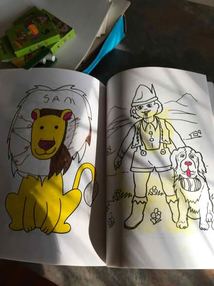 Photo of free Box of assorted paper, chalks and colouring book (Hailsham BN27) #2