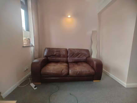 Photo of free Brown leather sofa (Prince William Court CB4) #1