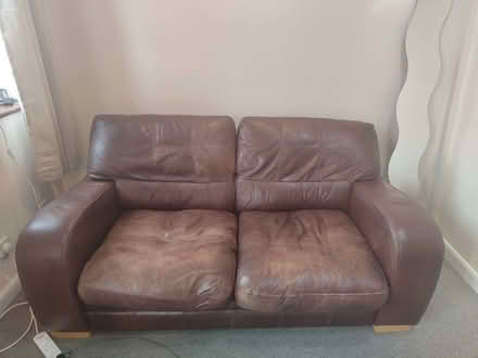 Photo of free Brown leather sofa (Prince William Court CB4) #3