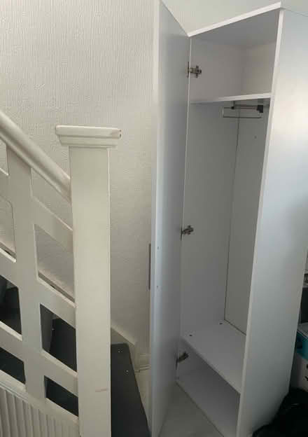 Photo of free Slim white wardrobe with mirror (Bromley BR1) #2