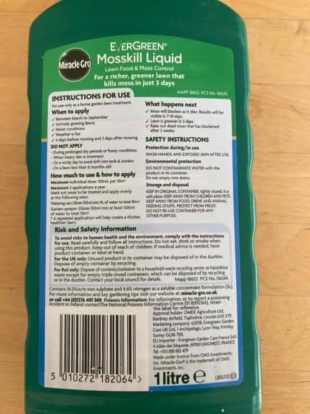 Photo of free Moss Killer (Panshanger AL7) #2