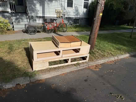 Photo of free Wooden drawer box bed frame (Downtown Iithaca) #1