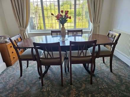 Photo of free Solid wood table & 6 chairs (Mansfield NG18) #1