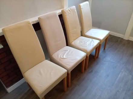 Photo of free Cream Leather Effect Dining Chairs (Pinxton NG16) #1