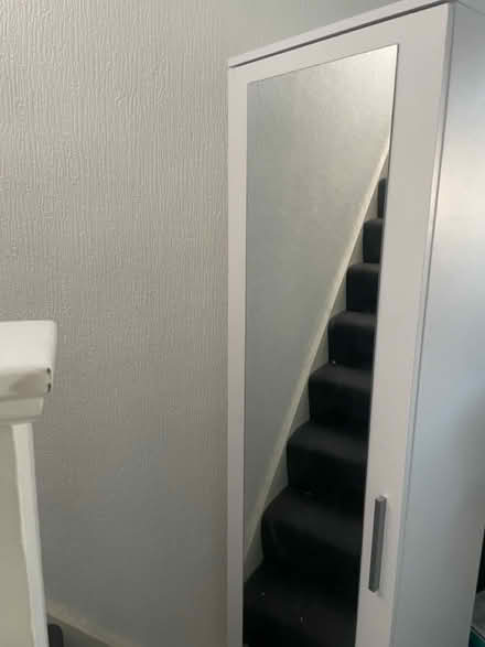 Photo of free Slim white wardrobe with mirror (Bromley BR1) #1