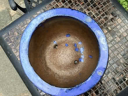 Photo of free Small blue glazed ceramic garden pot (Dartford DA1) #4