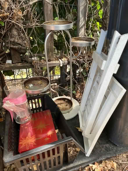 Photo of free folding side table planter stand (133 Martens Blvd, San Rafael) #2