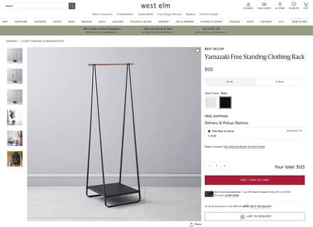 Photo of free Yamazaki Freestanding Clothing Rack (Shadyside) #3