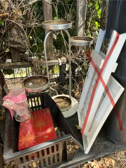 Photo of free folding side table planter stand (133 Martens Blvd, San Rafael) #2