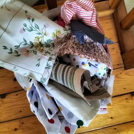 Photo of free Bag of cotton fabric scraps including patch work project (Moortown LS17) #1