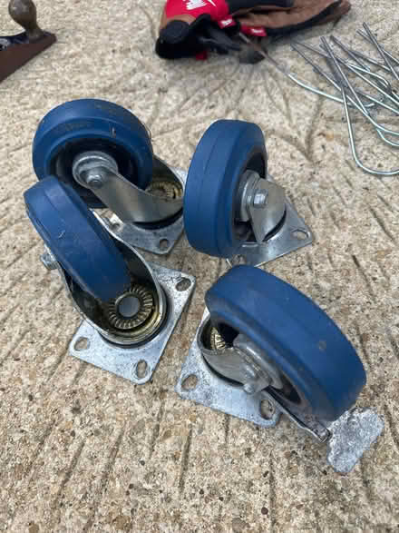 Photo of free 4 x heavy duty castor wheels (Lostock Hall PR5) #1