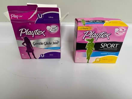 Photo of free 2 boxes of unopened tampons (1075 Valencia Avenue) #1