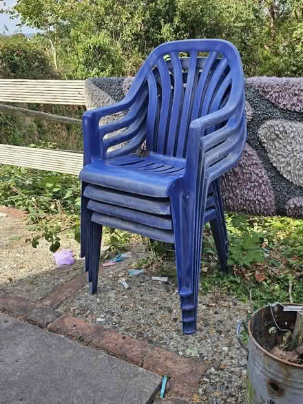Photo of free Garden chairs Blue (x4) (Fords Farm RG30) #1