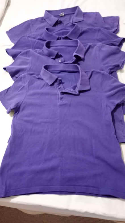 Photo of free 4 Purple polo shirts 10-11 years & 11 years (Newtown RG1) #1