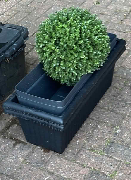 Photo of free Garden Bundle - 4x Trough Planters & Artificial Topiary Ball (Beaconsfield HP9) #1