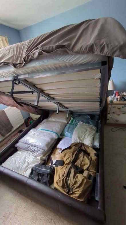 Photo of free King-size Ottoman bed frame, leather-style upholstery (Lambridge BA1) #2
