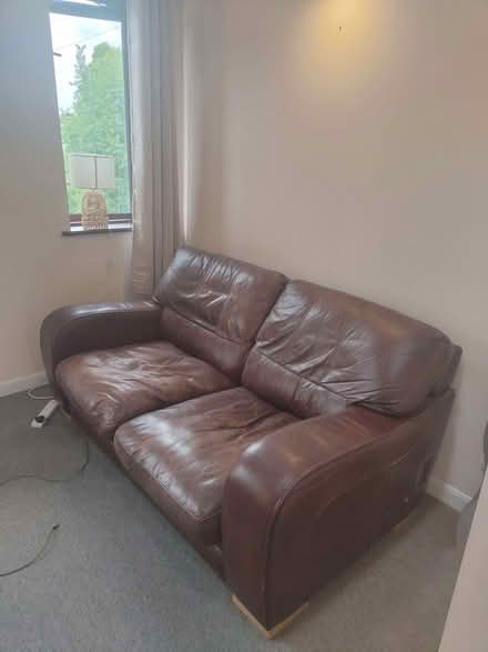 Photo of free Brown leather sofa (Prince William Court CB4) #2