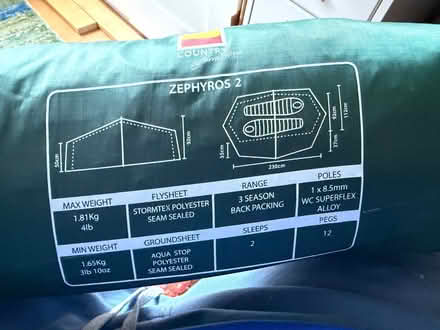 Photo of free 2 man tent Zephyros by Terra Nova (Chiswick W4) #2