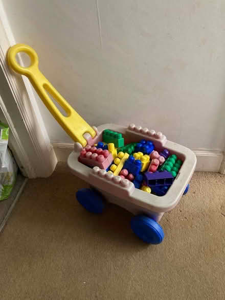 Photo of free Pull-along truck full of megablocks. (Burnham SL1) #1