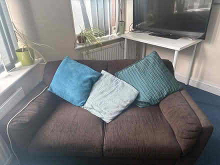 Photo of free 2 x brown cord 2 seater sofas (city centre LS1) #1