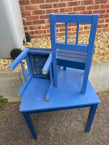 Photo of free Wooden ikeachildren’s table& chairs (Kettering NN15) #3