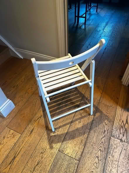 Photo of free White IKEA foldable wooden desk chair (Shacklewell E8) #2
