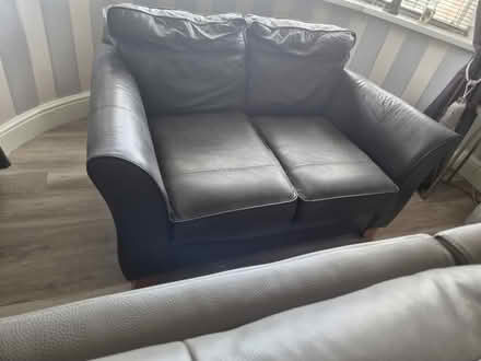Photo of free Two Seater Brown Leather Sofa (Da16 1lw) #1