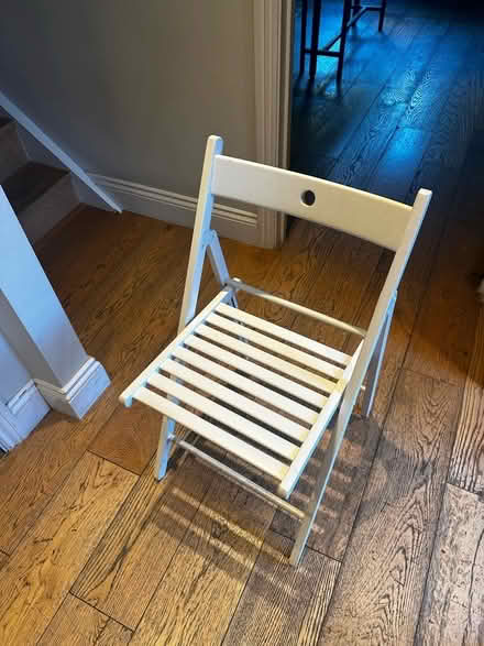 Photo of free White IKEA foldable wooden desk chair (Shacklewell E8) #1
