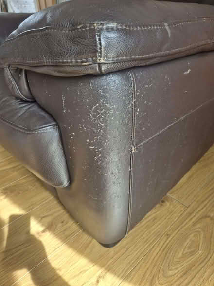 Photo of free Brown leather chair (Pellon HX2) #2