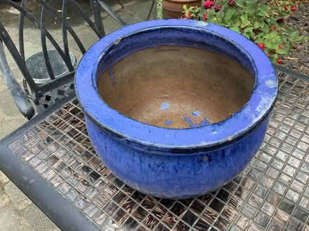 Photo of free Small blue glazed ceramic garden pot (Dartford DA1) #3