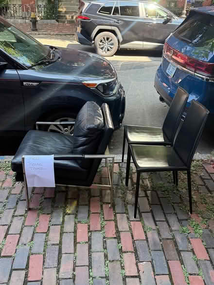 Photo of free Leather chair and 2 dining chairs (South End Appleton street) #1