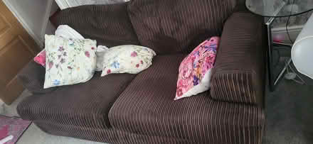 Photo of free Two seater sofa brown (Llantrisant CF72 8DA) #1