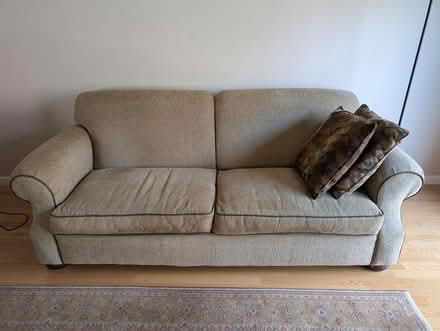 Photo of free beautiful couch & loveseat beige/br (Milpitas off of Piedmont Road) #1