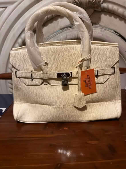 Photo of free Cream colored Structured Handbag (Stuyvesant Heights) #1