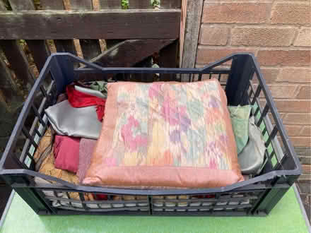 Photo of free Fabric offcuts and a cushion (Cubbington CV32) #1