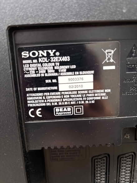 Photo of free Sony Bravia television (St John’s Wood NW8) #2