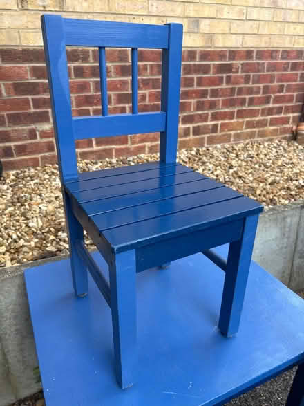 Photo of free Wooden ikeachildren’s table& chairs (Kettering NN15) #1