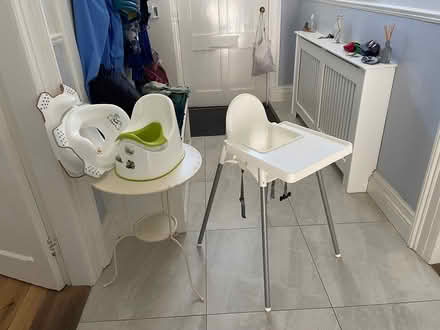 Photo of free Baby chair, side table, potties (Bray seafront) #1