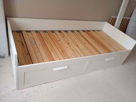 Photo of free IKEA single bed extends to double with storage (Saltney CH4) #2