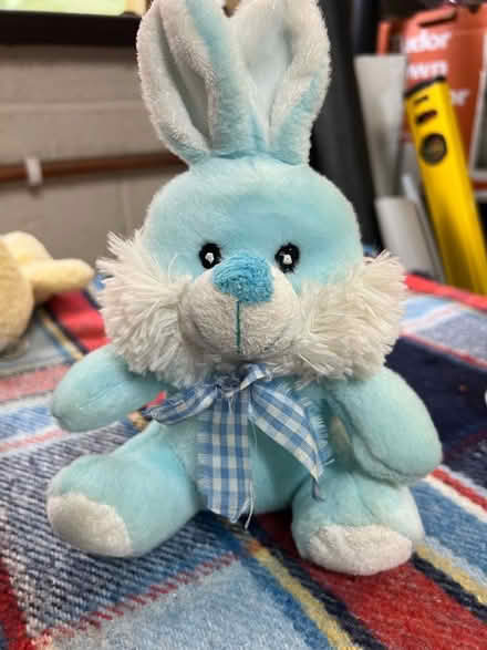Photo of free Small blue/white cuddly rabbit (Westbrook WA5) #1