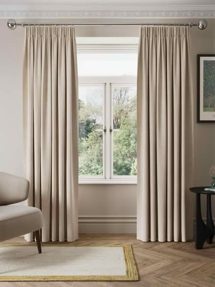 Photo of free Complete Set: 4 John Lewis Lined Velvet Curtains + 2 Tracks (Barons Court W6) #1