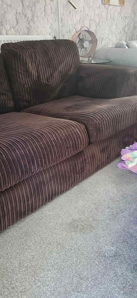 Photo of free Two seater sofa brown (Llantrisant CF72 8DA) #4