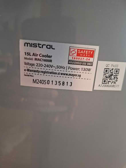 Photo of free Mistral Air Cooler (Yishun Ave 6) #2