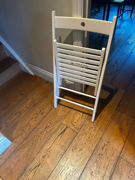 Photo of free White IKEA foldable wooden desk chair (Shacklewell E8) #3