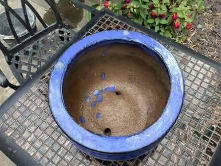 Photo of free Small blue glazed ceramic garden pot (Dartford DA1) #2